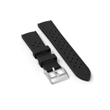 DOXA SUB 200 II Rubber Dive Flex strap with pin buckle, Black