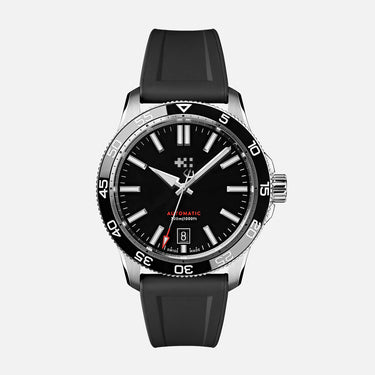 Christopher Ward C60 Trident Pro 300 40mm Black - Black Aquaflex Rubber