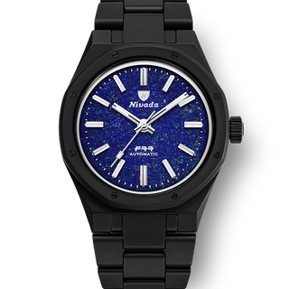 Nivada Grenchen F77 Black Ceramic Lapis Lazuli