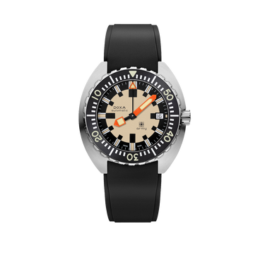 DOXA Army, stainless steel bezel, black rubber strap