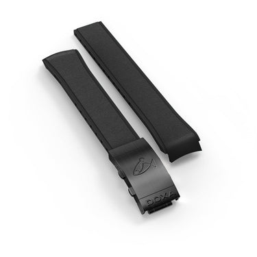 DOXA SUB 300 Carbon Rubber strap with folding clasp, Black
