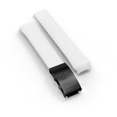 DOXA SUB 300 Carbon Rubber strap with folding clasp, White