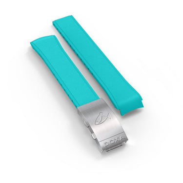 DOXA SUB 300 Rubber strap with folding clasp, Turquoise