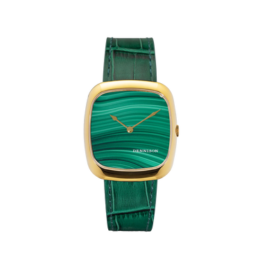 Dennison ALD Green Malachite Stone Dial Gold PVD