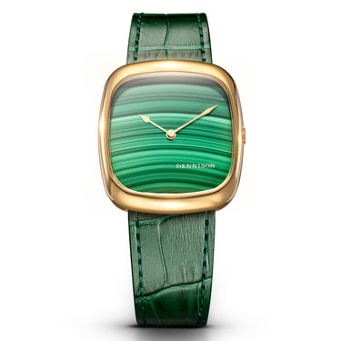 Dennison ALD Green Malachite Stone Dial Gold PVD