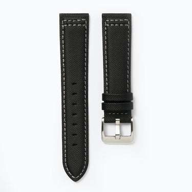 Time+Tide Black + Grey Stitch Nylon Sail Cloth Watch Strap