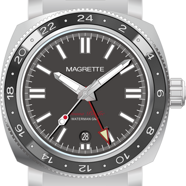 Magrette Moana Pacific Waterman GMT Titanium - Black Dial / Black Ceramic Bezel