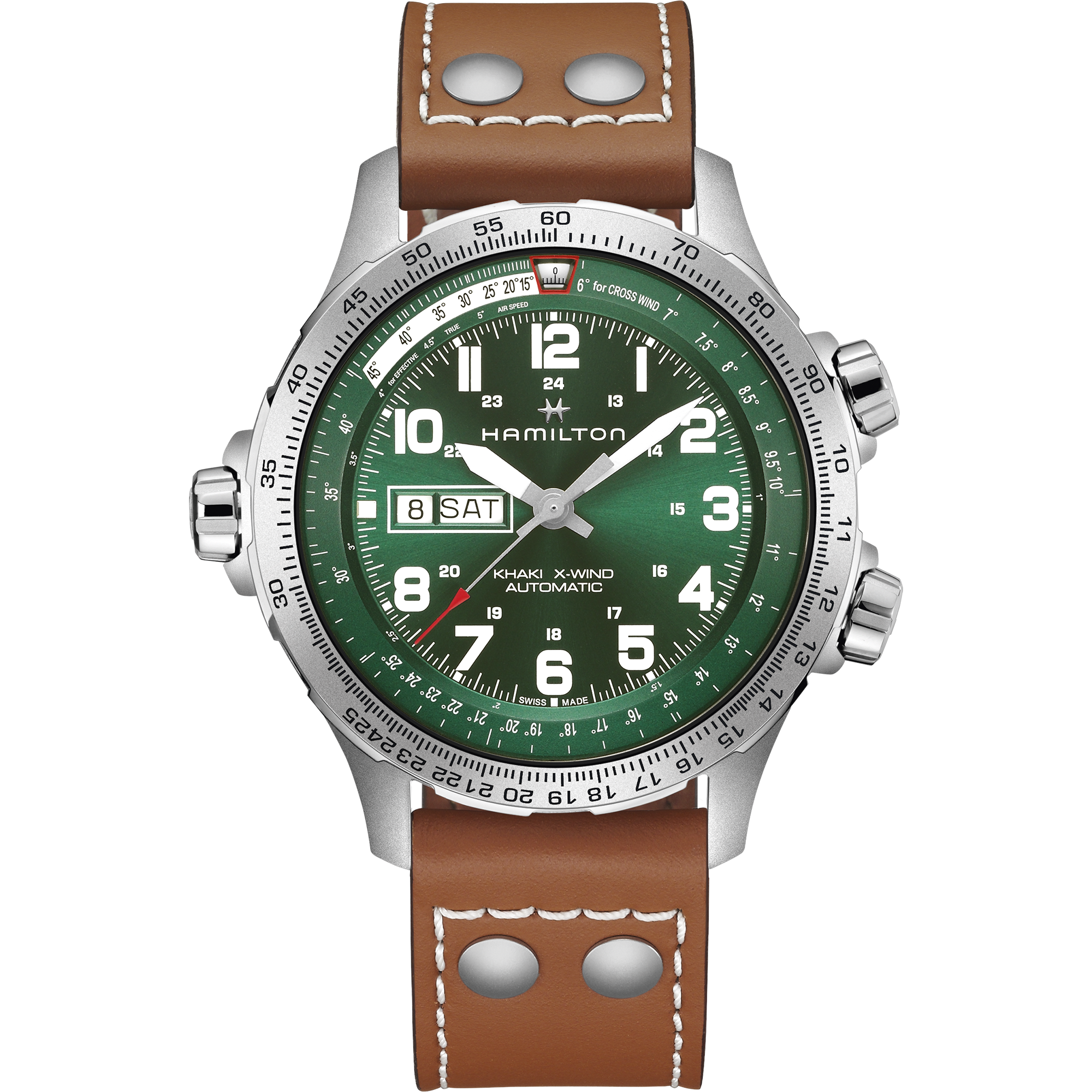 Hamilton Khaki Aviation X-Wind Day Date Auto - Green Dial 45mm