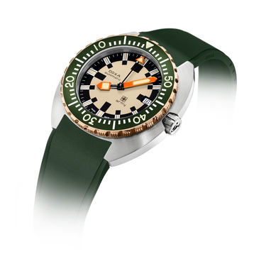 DOXA Army, bronze bezel, green rubber strap