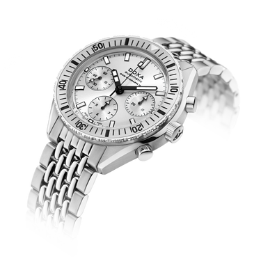 DOXA SUB 200 C-GRAPH II Whitepearl, stainless steel bezel, stainless steel bracelet