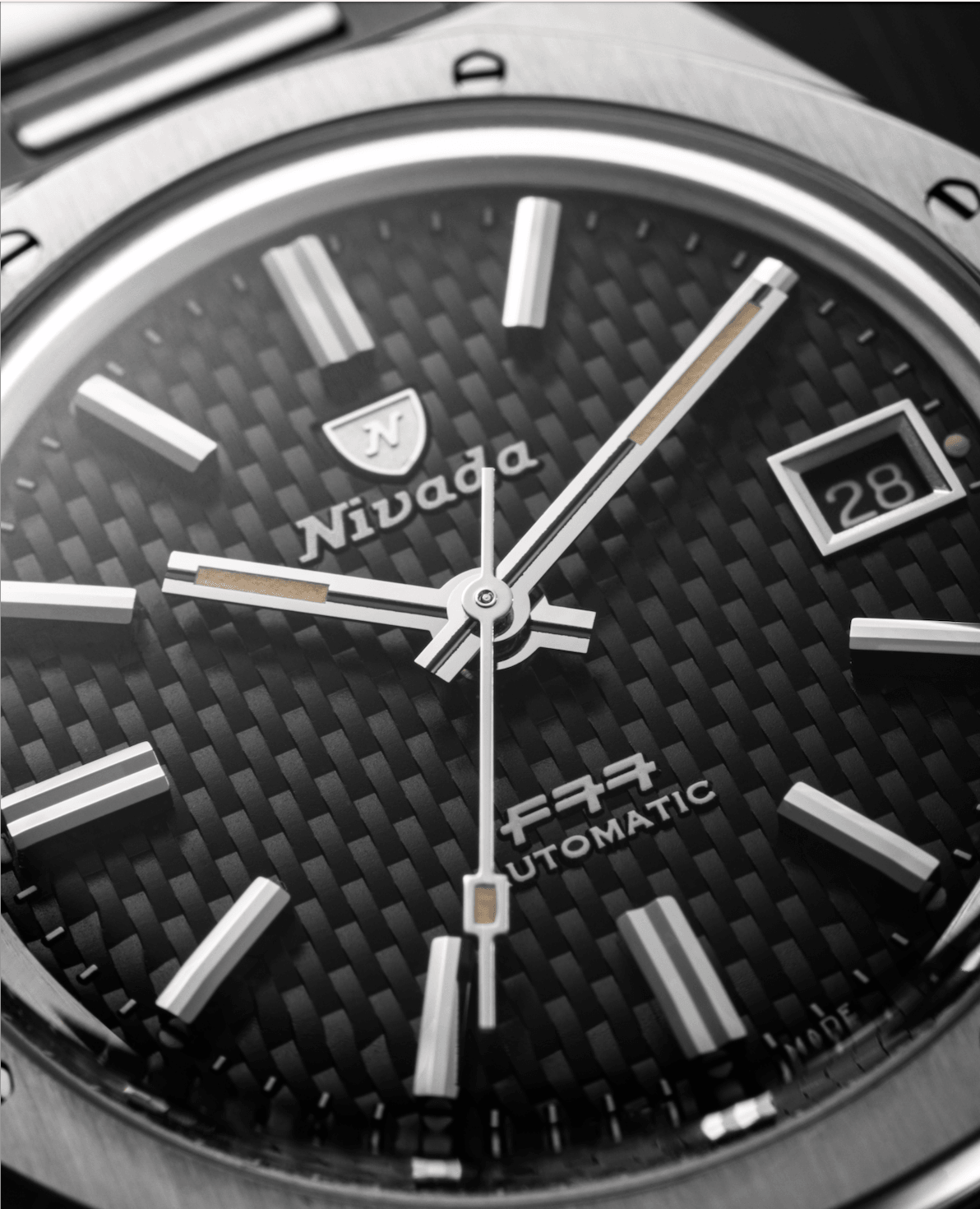 F77 Black With Date - Nivada Grenchen