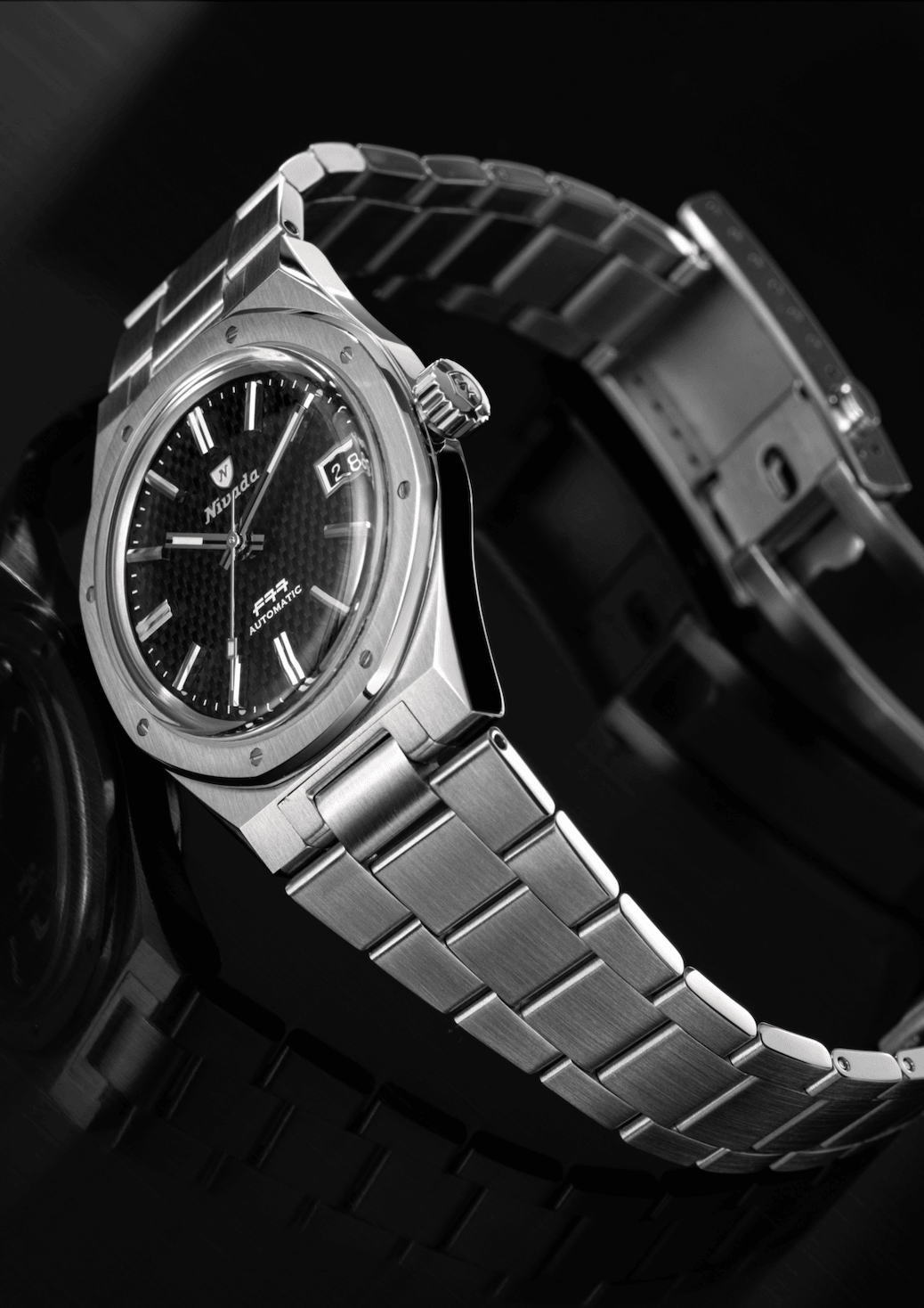 F77 Black With Date - Nivada Grenchen