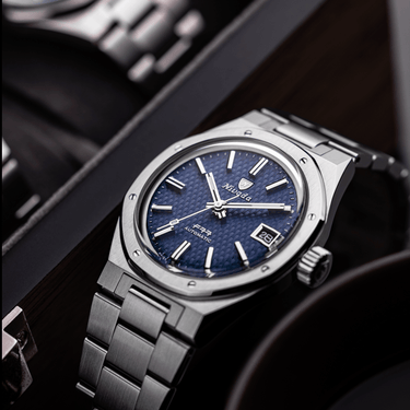 F77 Blue With Date - Nivada Grenchen