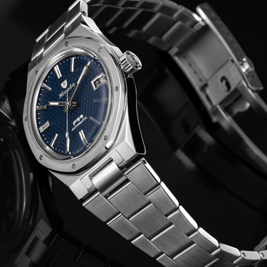 F77 Blue With Date - Nivada Grenchen
